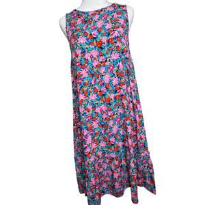 Loft Size XS Floral Knee-Level Sleeveless Tie in the Back Summer Dress